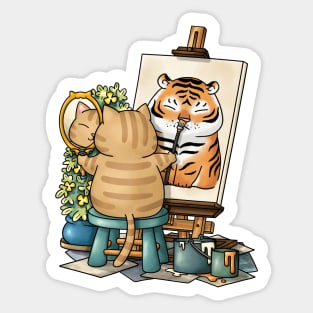 Cat Self Portrait Sticker